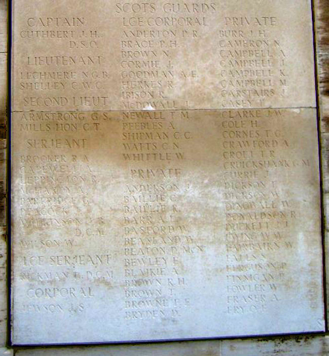 Panel 8 of the Loos Memorial (lower)