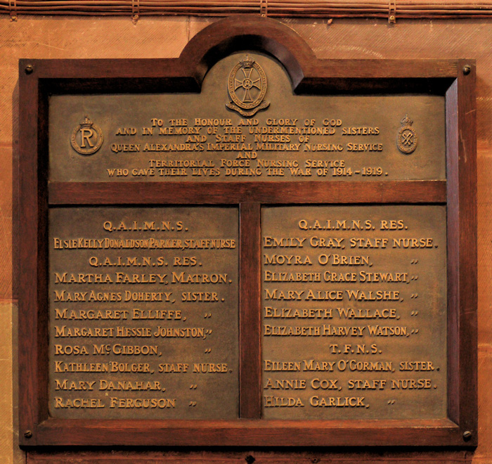 Q.A.I.M.N.S. Memorial in St. Anne’s Cathedral, Belfast