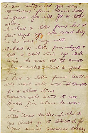 Letter from George Greer  to his mother 5/6 1 Sept 1917