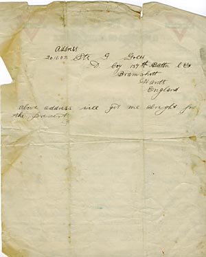 Letter from George Greer  to his mother 4/4  9 Nov 1916