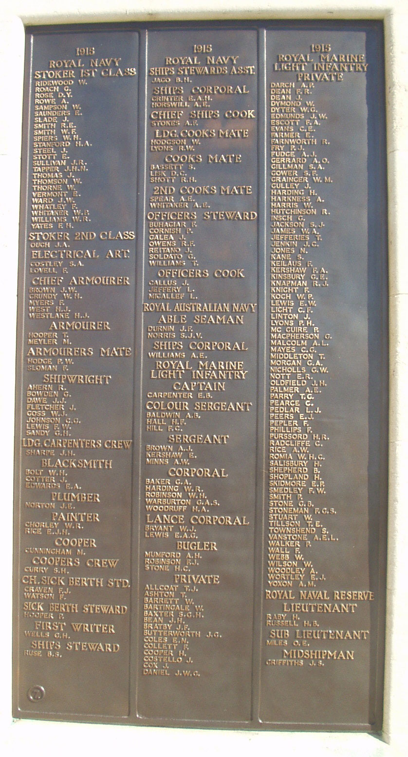 Panel 7 of the Plymouth Naval Memorial.