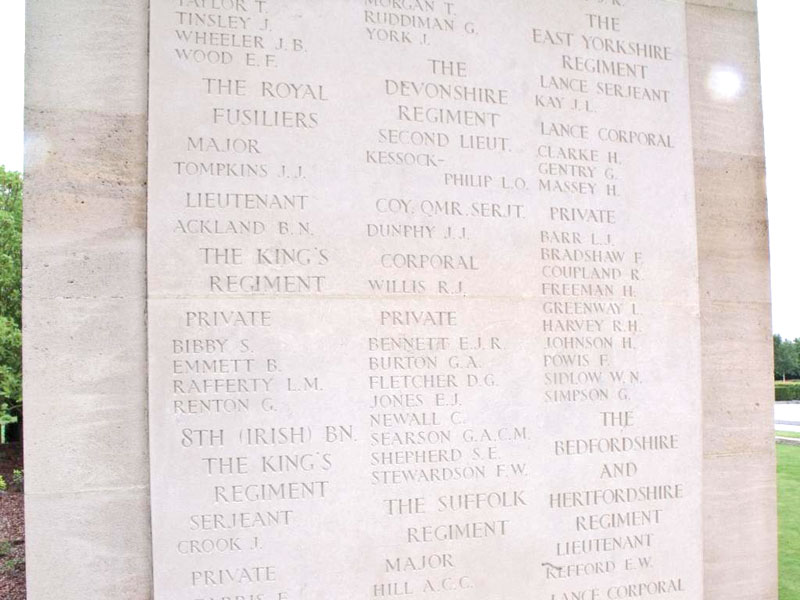 Panel 13 of the Bayeaux Memorial.