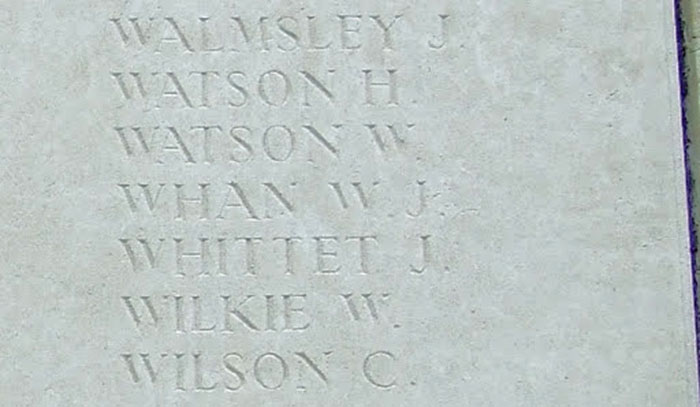 Panel 9 of the Loos Memorial (upper)