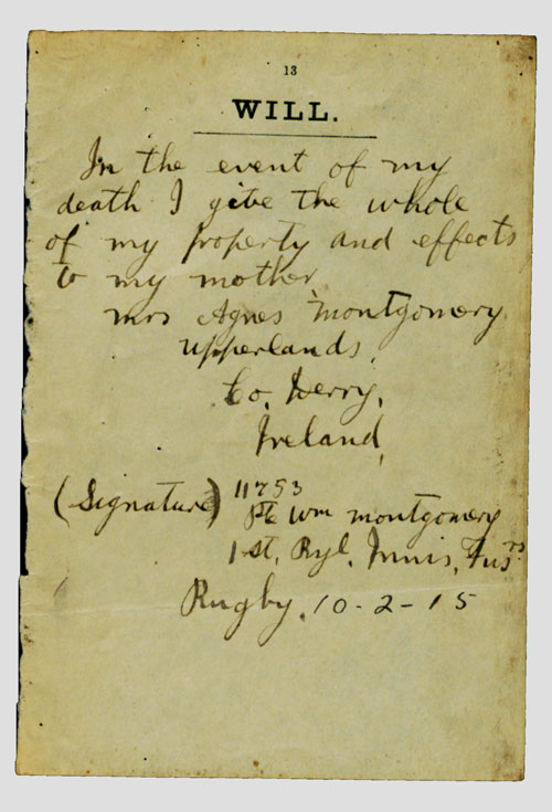 William L Montgomery : Handwritten Will