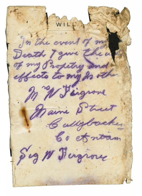 William Furgrove : Handwritten Will