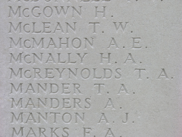 Thomas Alexander McReynolds inscription