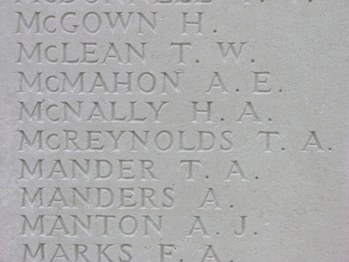 Thomas Alexander McReynolds inscription