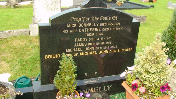 James Donnelly on family headstone