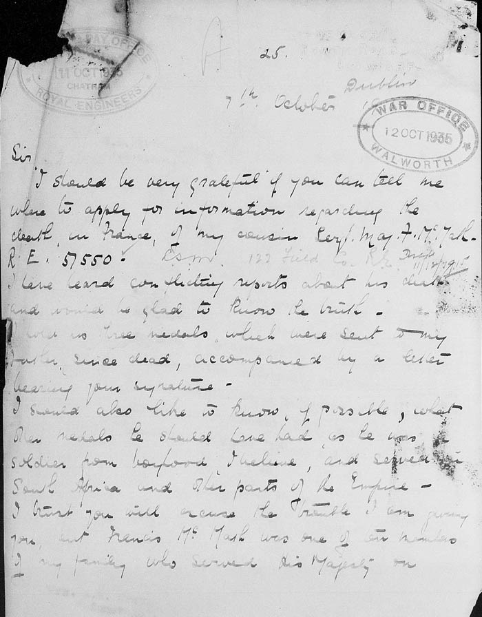 Francis McMath military documents