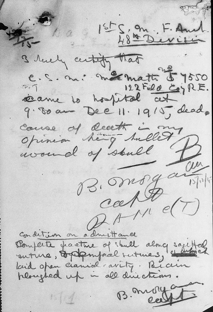 Francis McMath military documents