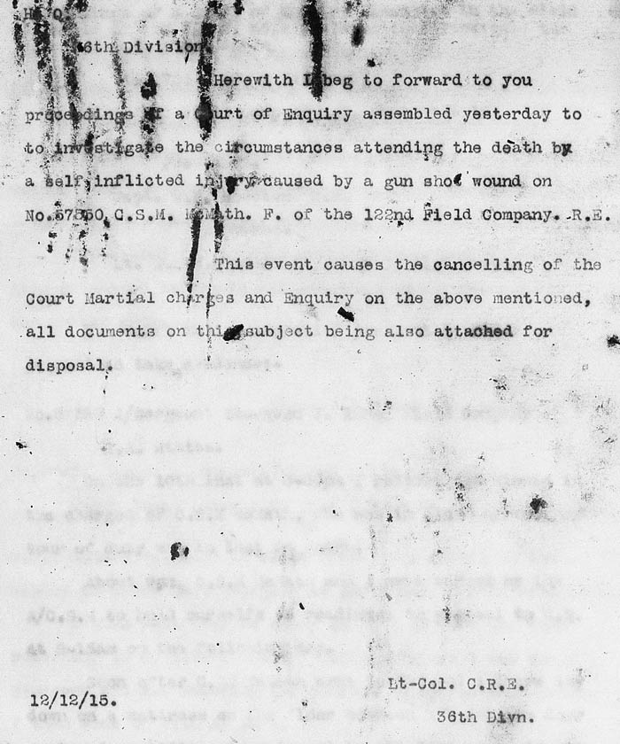 Francis McMath military documents