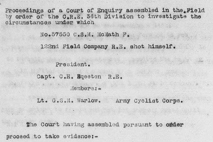 Francis McMath military documents