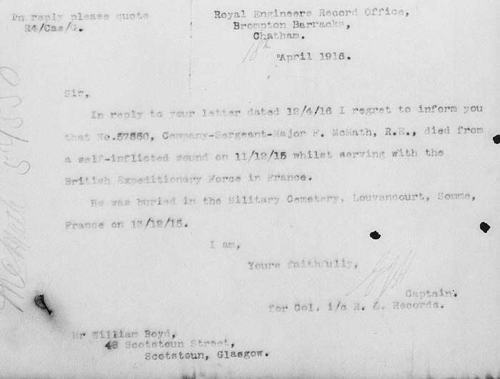 Francis McMath military documents