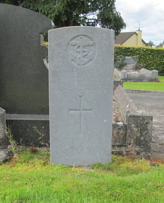 Petty Officer Airman Allan Bayne is buried in Cookstown Cemetery