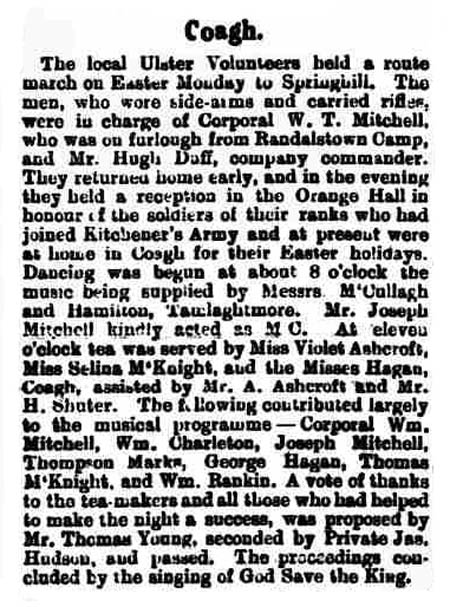 Sergeant William Thomas Mitchell - Cookstown War Dead