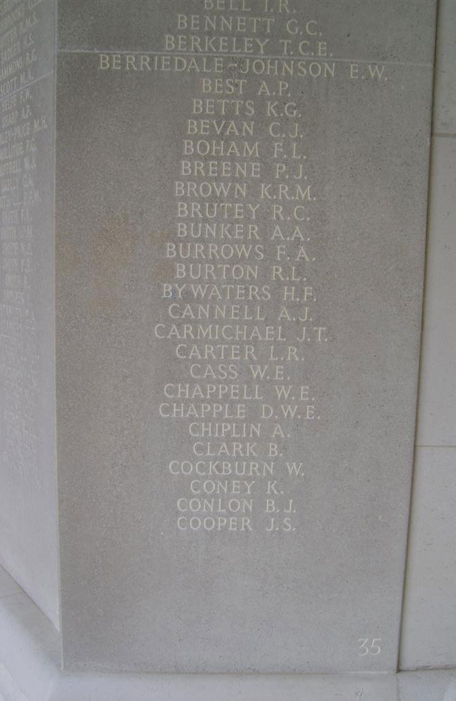 Panel 35 of the Runnymede Memorial