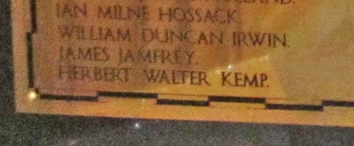 James Jamfrey  on Bangor Parish Church WW2 Plaque