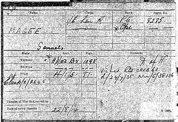 Medal card