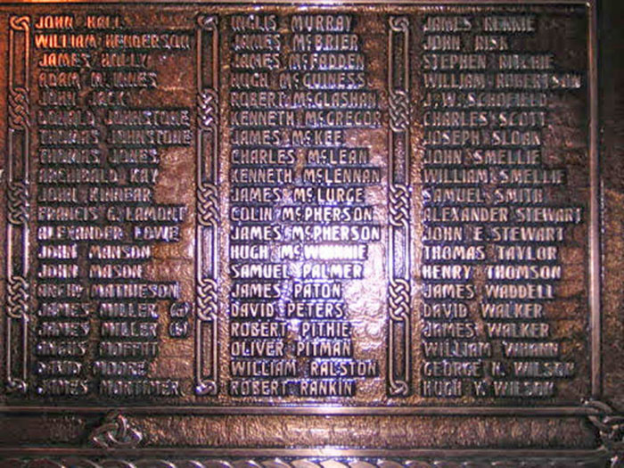 Maxwell Parish Church Roll of Honour, Coatbridge